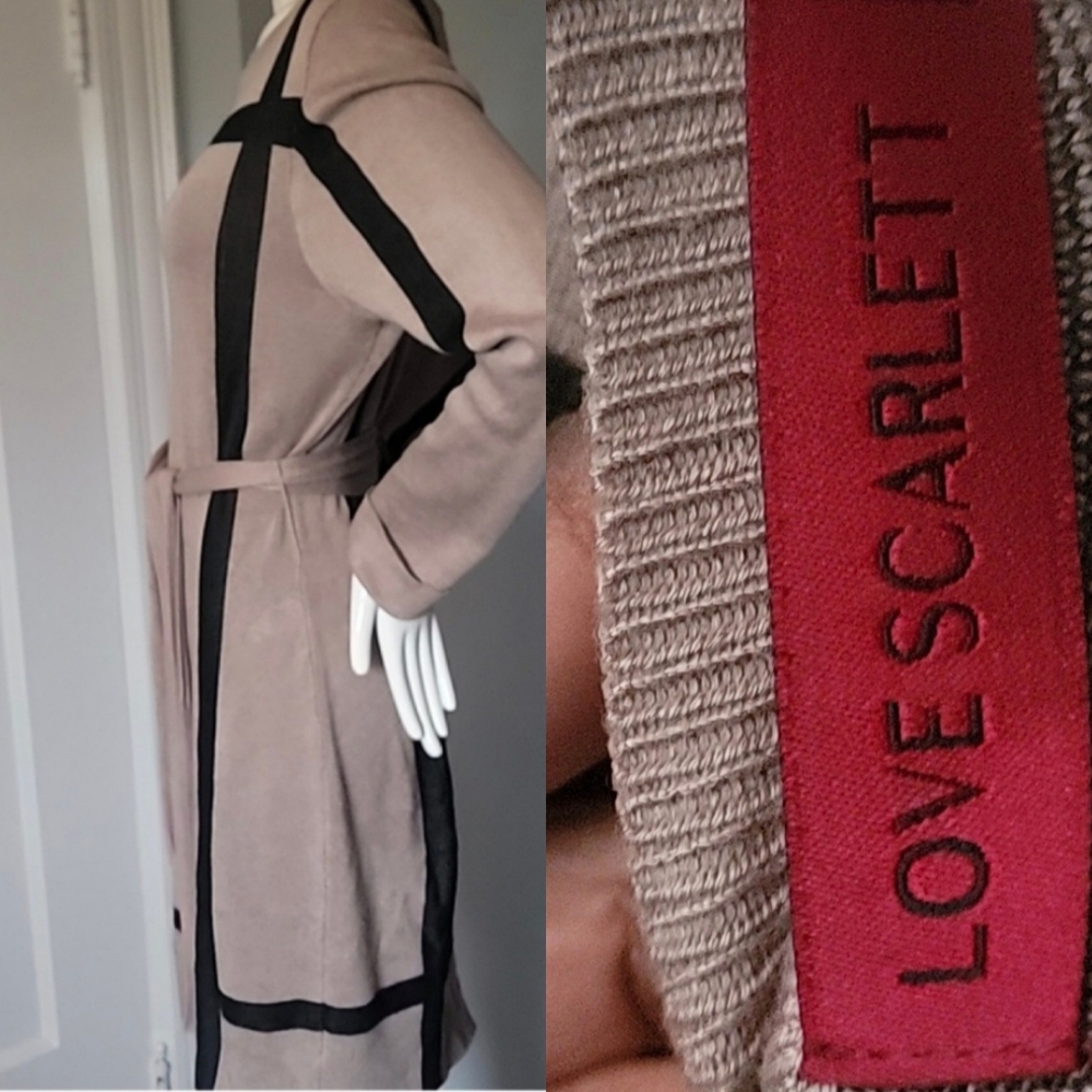 Love Scarlett Elegant Tan & Black Striped Dress